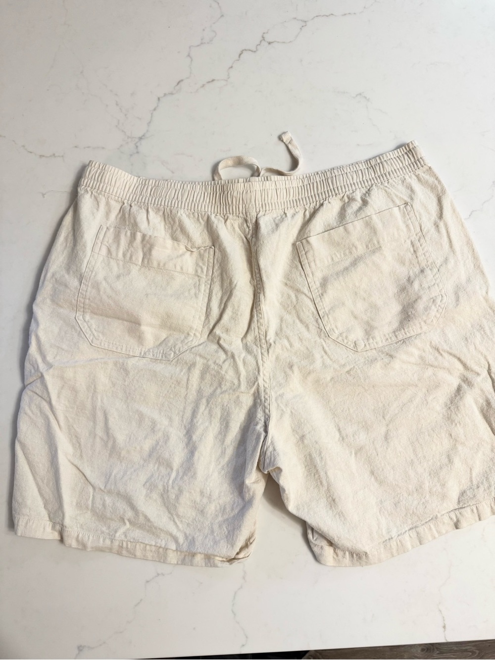 GAP Linen Cotton 8” Easy Shorts XL Cream Drawstring Pull On - Picture 2 of 5